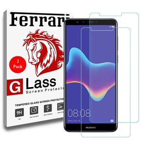 محافظ صفحه نمایش فراری مدل Ultra Clear Crystal مناسب برای گوشی موبایل هواوی Y9 2018 مجموعه دو عددی Ferrari Ultra Clear Crystal Glass Screen Protector For Huawei Y9 2018