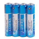 باتری نیم قلمی وریتی مدل Zinc Carbon AAA Battery Shrink - R03 بسته چهار عددی