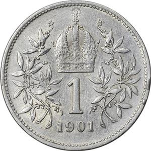 سکه 1 کرونا 1901 فرانتس یوزف یکم - EF45 - اتریش-مجارستان