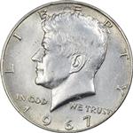 سکه نیم دلار 1967 کندی - AU58 - آمریکا