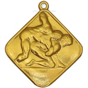 مدال برنز کشتی - طلایی - UNC - محمد رضا شاه 
