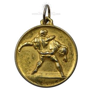 مدال برنز تربیت بدنی و فدراسیون کشتی کشور (طلایی) - AU - محمد رضا شاه 