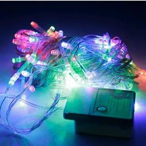 ریسه نوری ال ای دی (led) سوزنی 100 لامپه و 10 متری هفت رنگ یا مولتی کالر با 