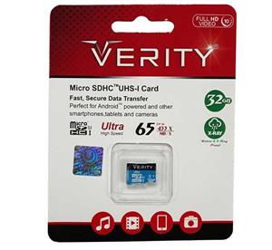 کارت حافظه microSDHC وریتی کلاس 10 استاندارد UHS-I U1 سرعت 65MBps همراه با آداپتور SD ظرفیت 32 گیگابایت 