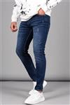 شلوار جین آبی جیب دار زیپ دار مدل اسلیم فیت طرح زاپدار مردانه مدمکست Madmext (برند ترکیه)