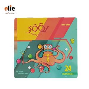مداد رنگی 24 رنگ لوکی Looky قوطی استوانه ای - یک قراص