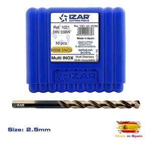 مته کبالت ایزار سایز 2.5 میلیمتر IZAR HSSE 5%Co 