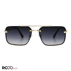 عینک آفتابی میباخ با فریم طلایی، مستطیلی شکل و لنز دودی مدل 22077