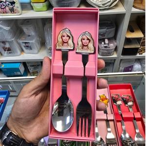 قاشق و چنگال بچگانه استیل یونیک بسته دو عددی