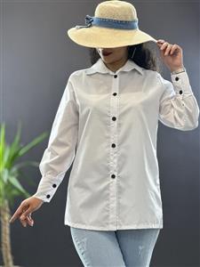 شومیز زنانه یقه مردونه کد 48172