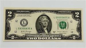 تک اسکناس 2 دلار آمریکا ، دو دلاری بانکی 