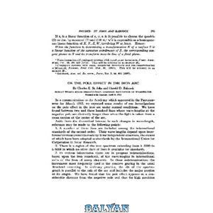 دانلود کتاب On the Pole Effect in the Iron Arc