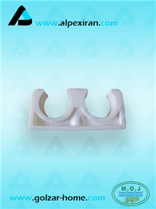 بست دوقلو لوله روکار پلیمری سفید الپکس سایز 16 