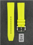 بند ساعت مچی رابر زرد فسفری سایز 24 RUBBER STRAP