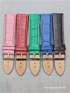 بند ساعت مچی چرمی طرح پوست کروکودیل سایز 22 LEATHER STRAP 