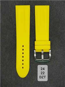 بند ساعت مچی رابر زرد طرح برجسته سایز 24 RUBBER STRAP 