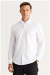 AC&Co / Altınyıldız Classics پیراهن یقه‌پایین آستین استاندارد مردانه سفید آلتین ییلدیز Altinyildiz (برند ترکیه)