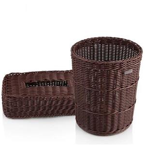 ست سطل و جا دستمال کاغذی بافت زیباسازان (زیبا) 51037 Zibasazan Weave Waste Bin And  Tissue Box Set