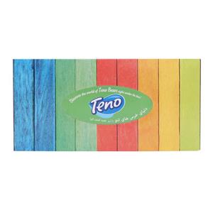 دستمال کاغذی تنو 150 برگ 2 لایه طرح رنگین کمان Teno Colored Stripes Tissue Paper 