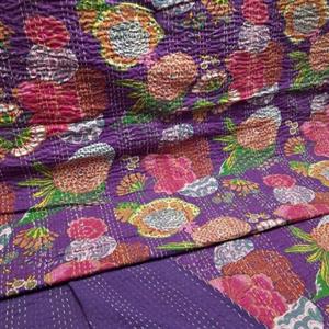 پارچه کتان کوک دوزی دولایه هندی رنگ 6-8 