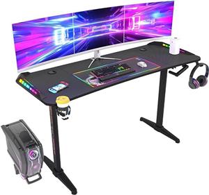 میز گیمینگ با تنظیم ارتفاع مکانیکی RGB  مدل Wisfor Large Gaming Desk: 160CM - ارسال 25 الی 30 روز کاری