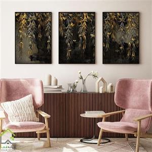 تابلو دکوراتیو ریسه های طلایی