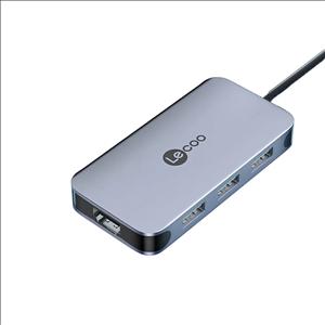 هاب TYPE C برند LECCO-1345H ( HD  VGA  PD100W  USB3*3 )
