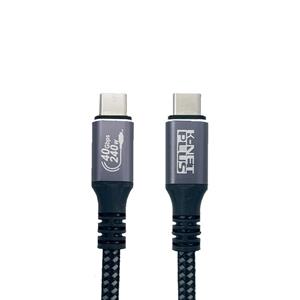 کابل تایپ سی انتقال تصویر Ver 4.0 کی نت پلاس مدل KP-CUCM4010 سرعت انتقال 40Gb/s طول 1 متر