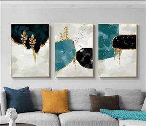 تابلو بوم‌ سه تکه طرح جنگل گرافیکی ۲ کد ۳۹