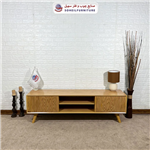 میز تلویزیون مدرن چوب و MDF مدل 104 سهیل (روکش طبیعی چوب بلوط) (تک رنگ)