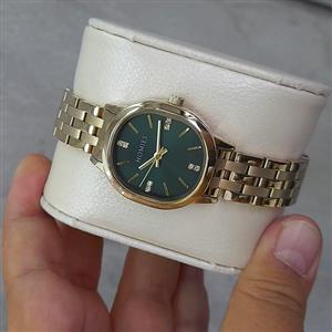 ساعت زنانه هومیس بیضی طلایی صفحه سبز HM23384s01-1