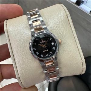ساعت زنانه واتسون  دورنگ رزگلد صفحه مشکی w1150