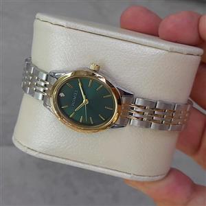 ساعت زنانه هومیس بیضی دو رنگ طلایی صفحه سبز  HM23385s01-3