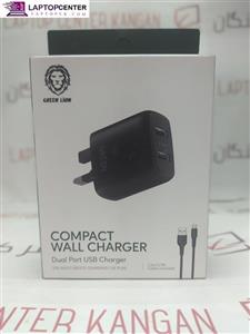 شارژر همراه با کابل مایکرو گرین لاین Dual USB Port 12W & PVC Micro 1.2m 2A Green Lion 