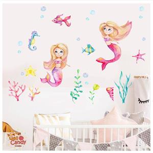 برچسب دیواری پری دریایی دوقلو کد can041 