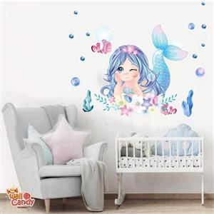 برچسب دیواری پری دریایی چشمک زن کد can045 