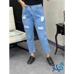 جین زنانه مام استایل پشت کش زاپ دار کد 328