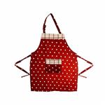 Rezin Taj 58 x 70 Red Dotted Denim Apron