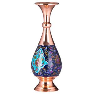 گلدان میناکاری مس و پرداز کد 2544 ارتفاع 26 سانتی متر -