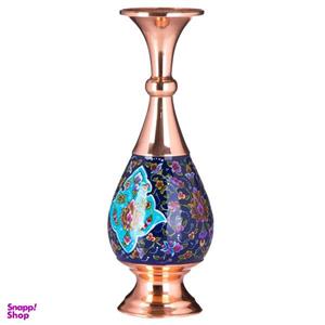 گلدان میناکاری مس و پرداز کد 2544 ارتفاع 26 سانتی متر -