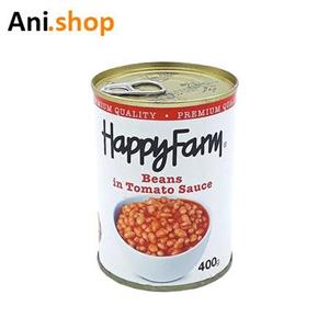 کنسرو لوبیا چیتی در سس گوجه فرنگی هپی فارم مقدار 400 گرم Happy Farm Beans In Tomato Sauce 400gr 