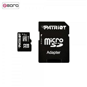 کارت حافظه microSDHC پتریوت کلاس 10 استاندارد UHS-I مدل LX سرعت 85MB/s ظرفیت 32 گیگابایت همراه با آداپتور SD 