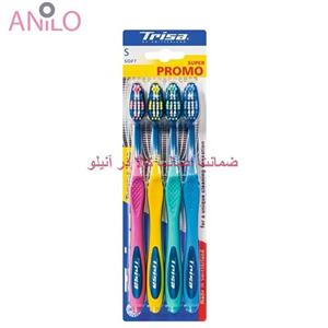 مسواک تریزا سری Super Promo مدل Flexible Head با برس نرم بسته 4 عددی Trisa Super Promo Flexible Head Soft Toothbrush 4pcs