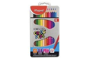 مداد رنگی 12 رنگ مپد مدل کالر پپس با جعبه فلزی Maped Color Peps Metal Box 12 Color Pencil