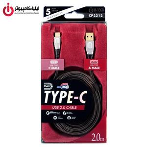 کابل دیتا و شارژ USB Type C دایو مدل CP2312 به طول متر DAIYO Data And Charge Cable 2m 