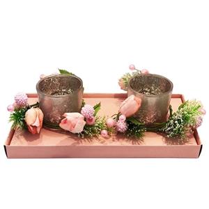 جا شمعی مدل Pink Flowers