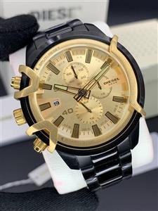 ساعت مچی مردانه دیزل براو مشکی کرمی DZ 405 (راست دست)