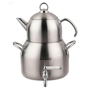 کتری و قوری شیردار کرکماز مدل Luna Platinium کد A033 Korkmaz Luna Platinium A033 Valved Teapot And Kettle Set