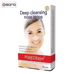 چسب‌ پاک کننده بینی پیوردرم مدل Deep Cleansing بسته 6 عددی
