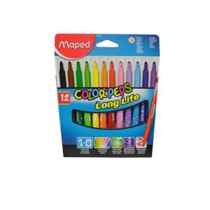 ماژیک رنگ آمیزی مپد سری Color Peps مدل Long Life - بسته 12 رنگ Maped Color Peps Long Life 12 Color Marker
